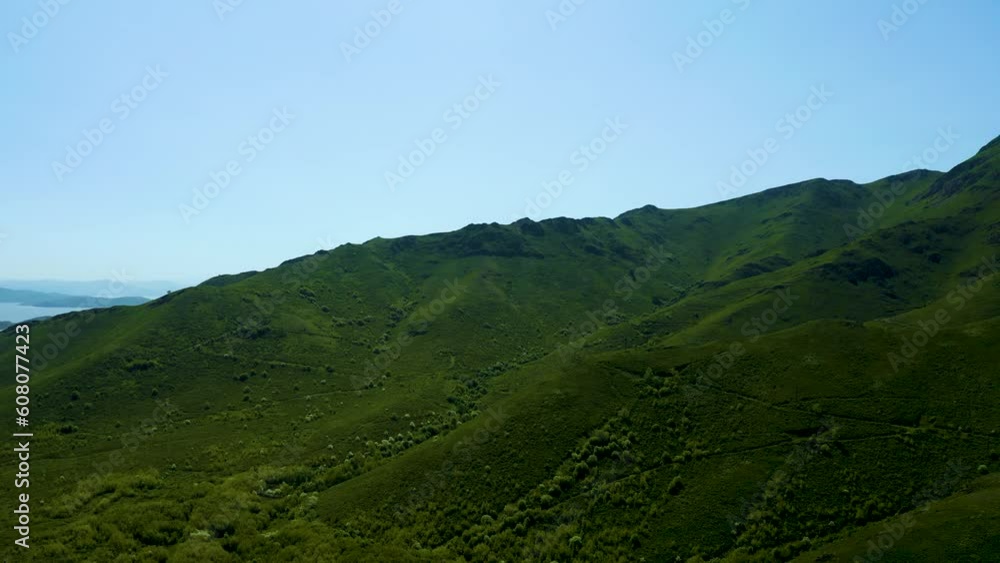 Aerial bird's-eye view of a huge reservoir among the mountains, bright sunny day, Bukhtarma reservoir, beautiful nature of east Kazakhstan Aerial bird's-eye view of a huge reservoir among the mountains, bright sunny day, Bukhtarma reservoir, beautiful nature of east Kazakhstan