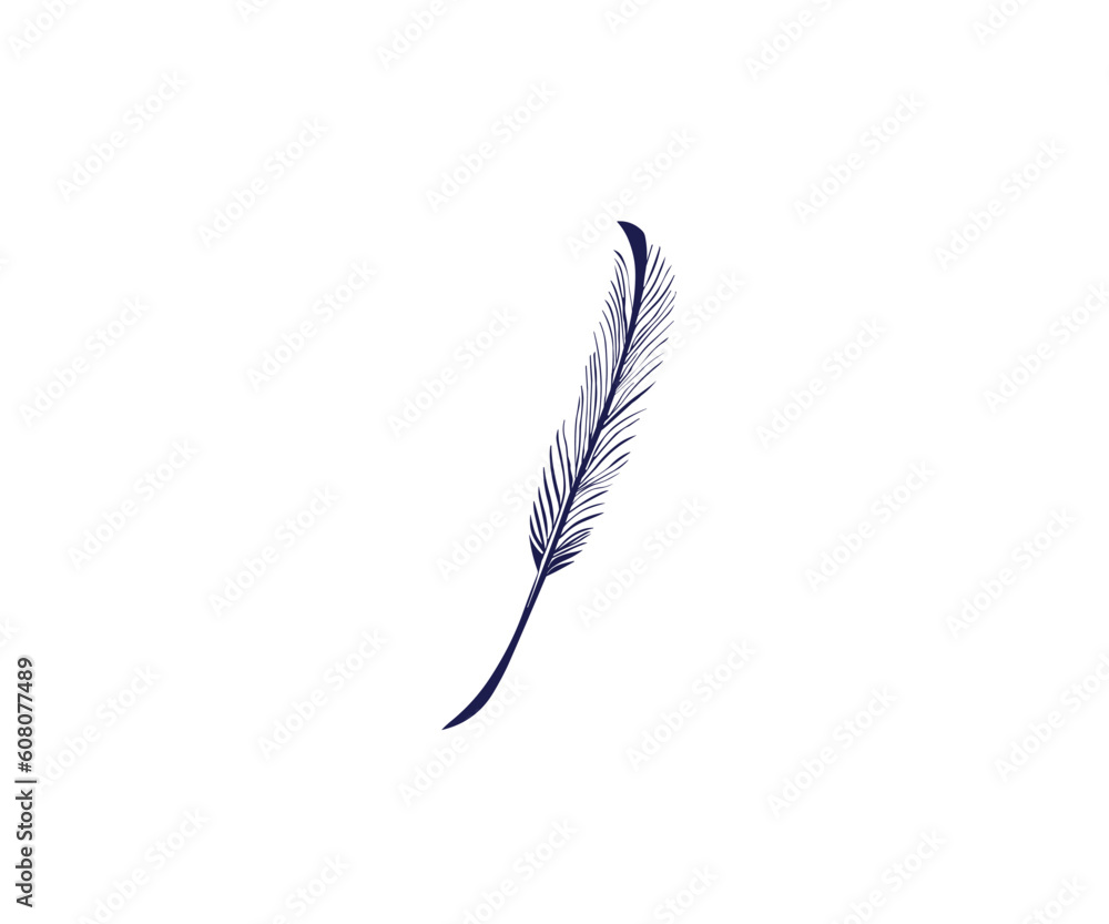 Feather bird pen cartoon design