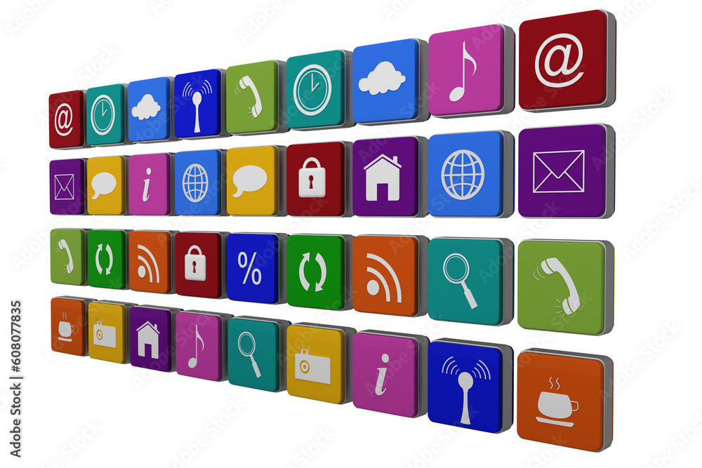 Digital png illustration of rows of internet icons on transparent background Digital png illustration of rows of internet icons on transparent background