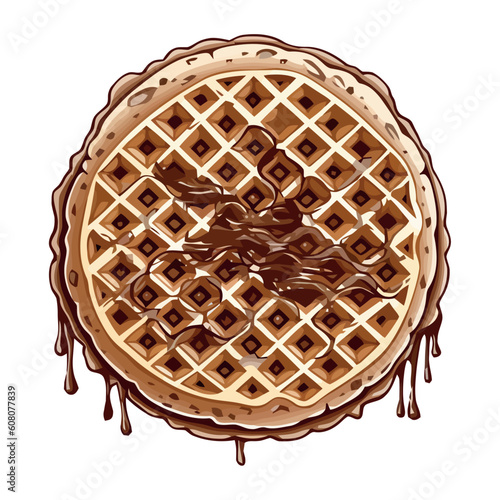 gofre with chocolate sauce
