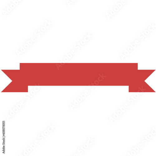 Digital png illustration of red banner with copy space on transparent background