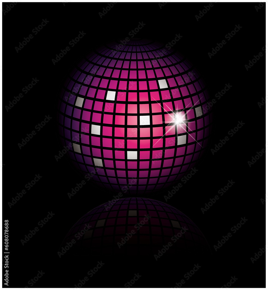 Purple disco gloge in editable vector format Purple disco gloge in editable vector format