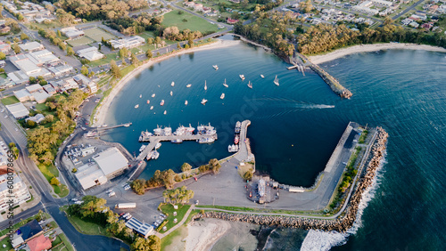 Aerial view of Ulladulla Harbour, Ulladulla, NSW, Australia
