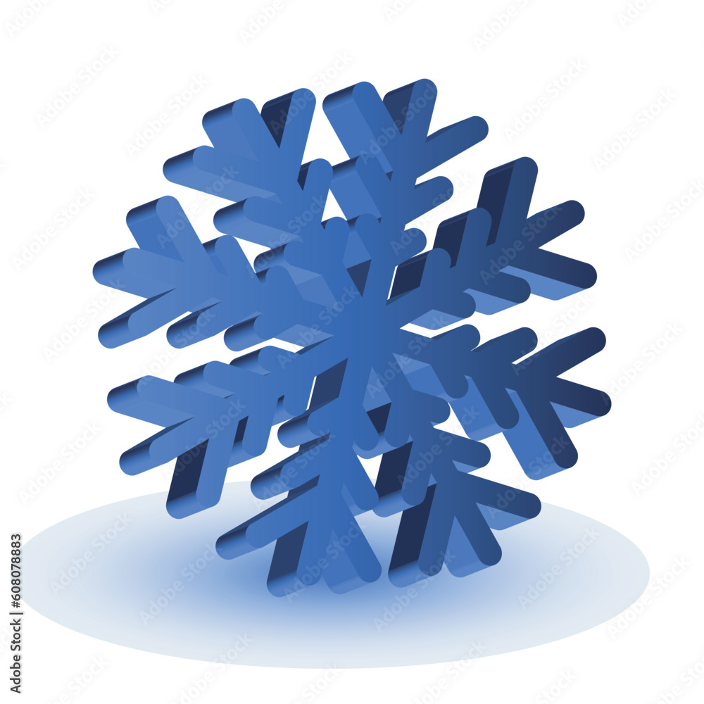 The blue isolated snowflake on a white background The blue isolated snowflake on a white background