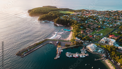 Aerial view of Ulladulla Harbour, Ulladulla, NSW, Australia