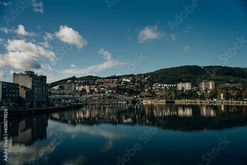 Pontevedra, Galicia. Spain. February 2023 Pontevedra city view, Lerez River and Currents Bridge photo
