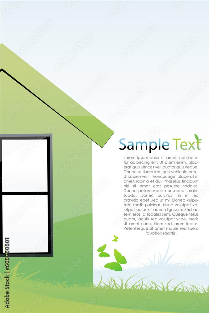 illustration of green house with sample text illustration of green house with sample text