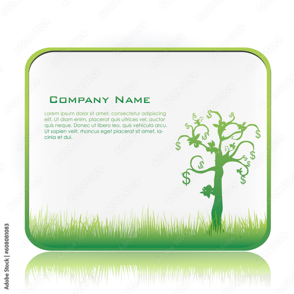 illustration of business template with money tree