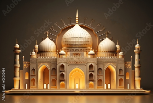 islamic background with mosque illustration  generative ai