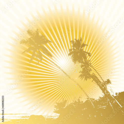 vector image of palm trees in the sun