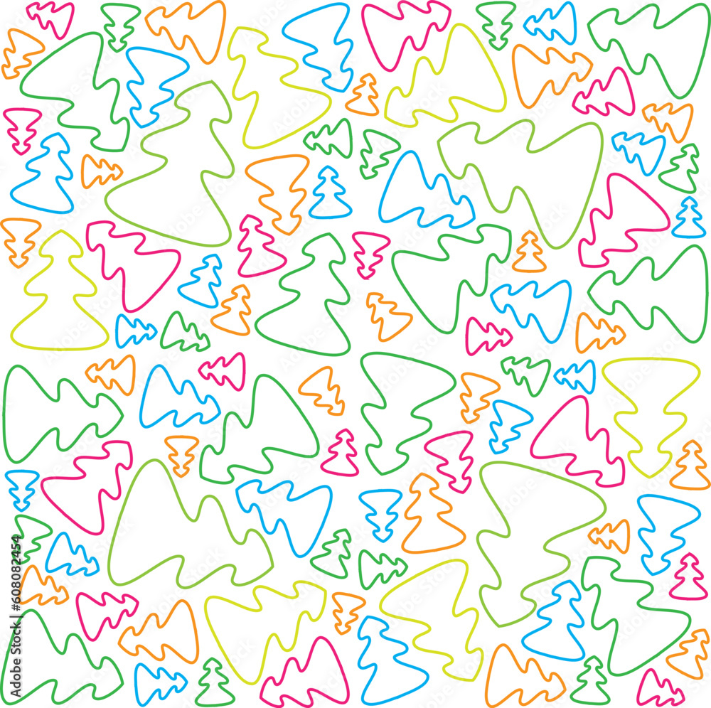 illustration is a jointless pattern from the varicoloured Christmas trees on a white background