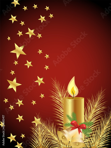 vector eps 10 illustration of a candle on a christmas background