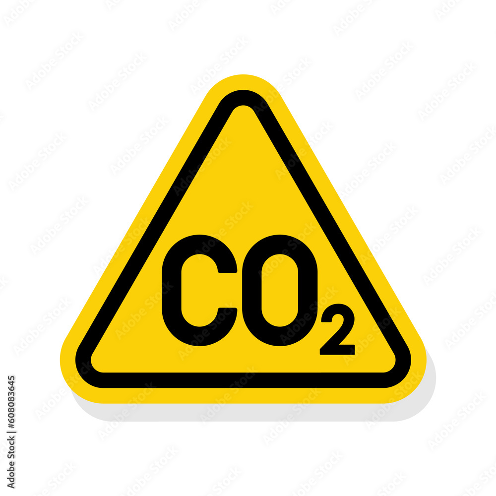 ISO Triangle Warning Sign: CO2 Symbol