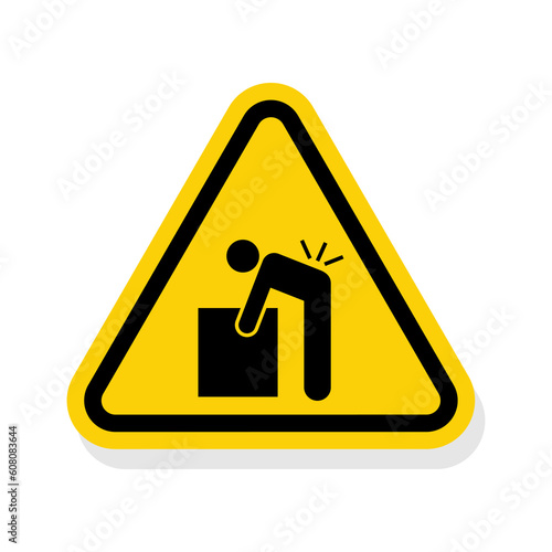 ISO Triangle Warning Sign: Lifting Hazard Symbol