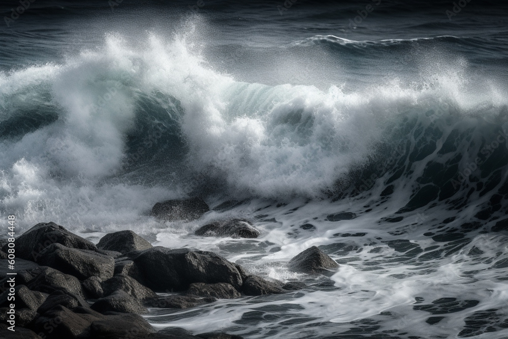 wave breaking on the beach wave breaking on the beach