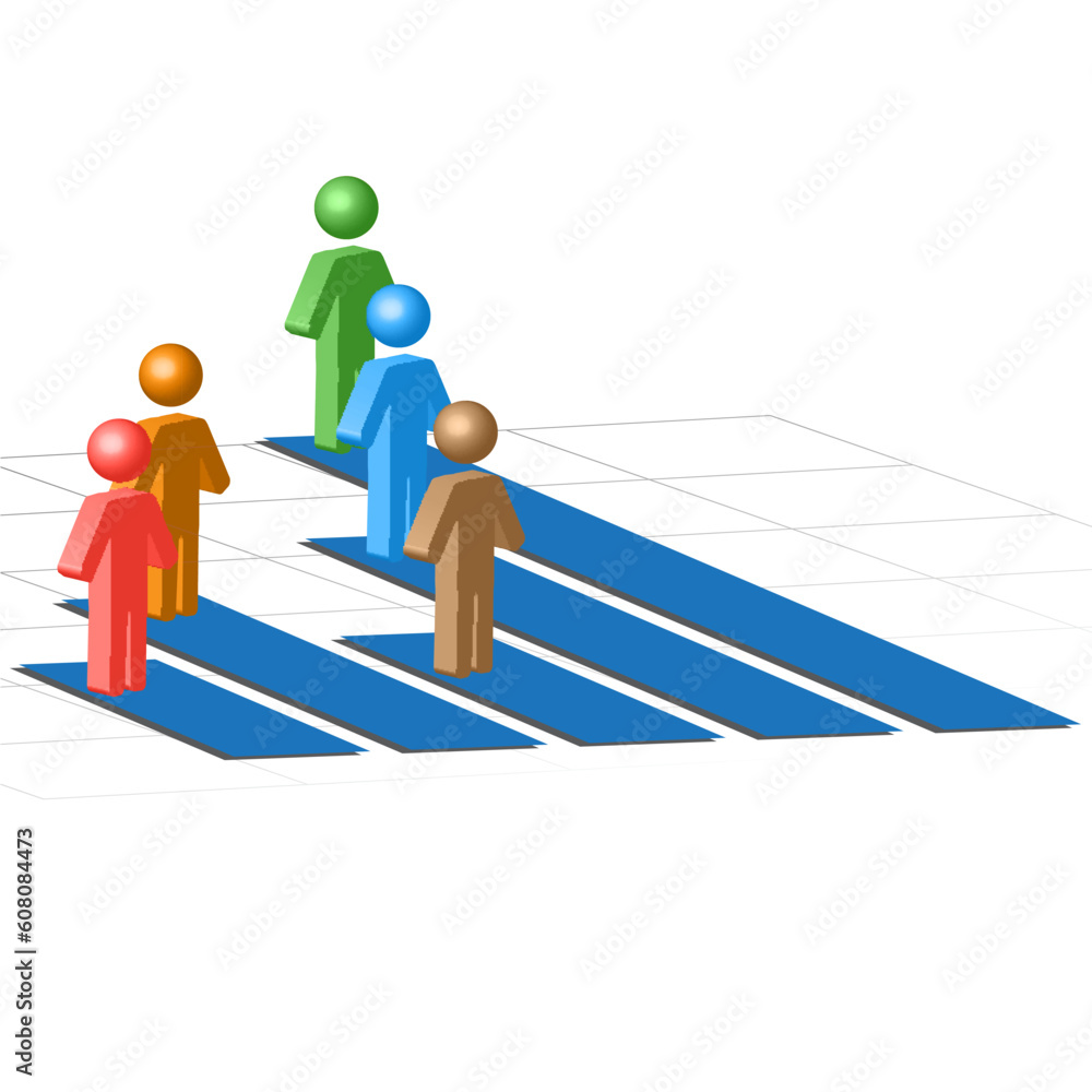 illustration of business growth chart with peoples on white background illustration of business growth chart with peoples on white background
