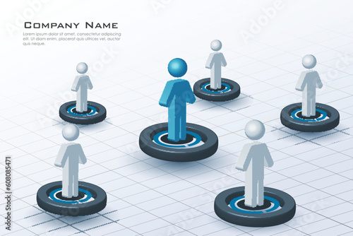 illustration of networking sign on white background