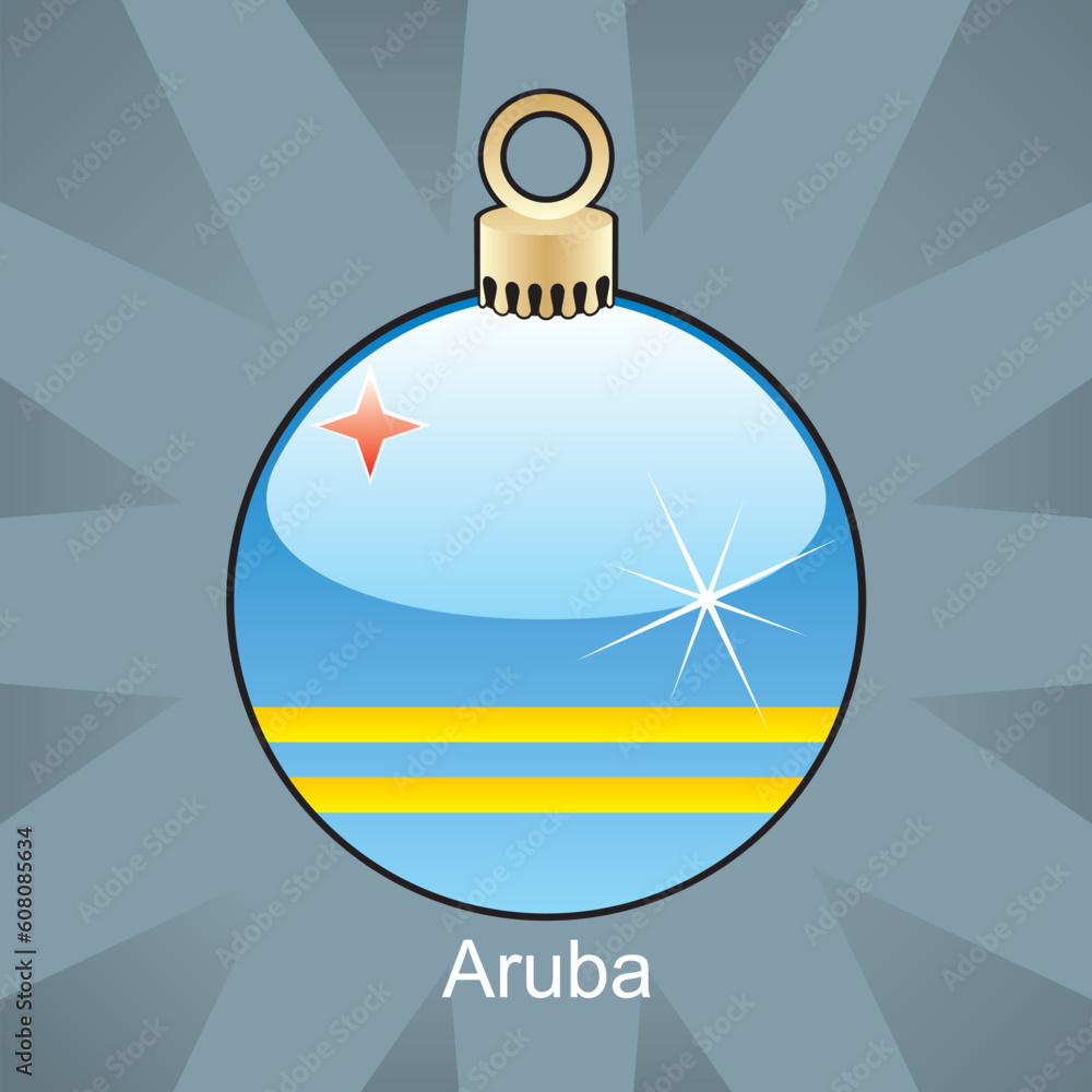 fully editable vector illustration of isolated aruba flag in christmas bulb shape fully editable vector illustration of isolated aruba flag in christmas bulb shape