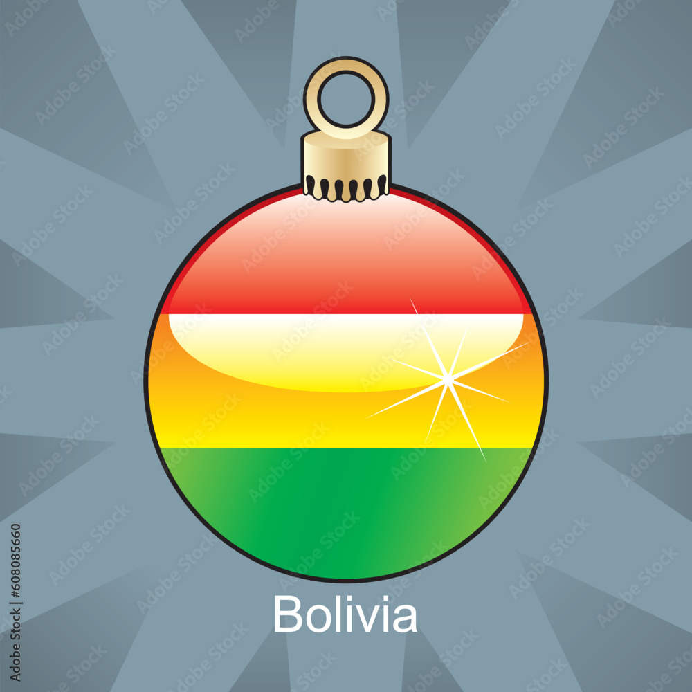 fully editable vector illustration of isolated bolivia flag in christmas bulb shape fully editable vector illustration of isolated bolivia flag in christmas bulb shape