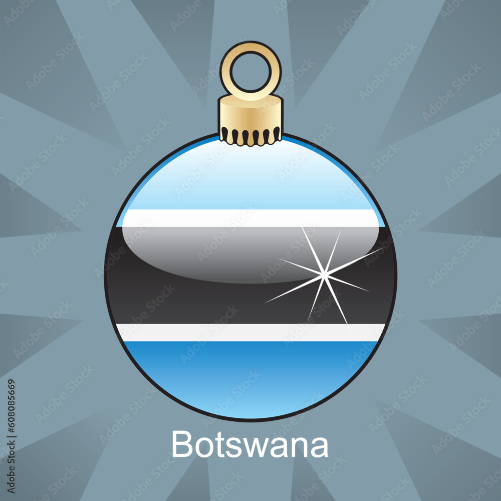 fully editable vector illustration of isolated botswana flag in christmas bulb shape fully editable vector illustration of isolated botswana flag in christmas bulb shape