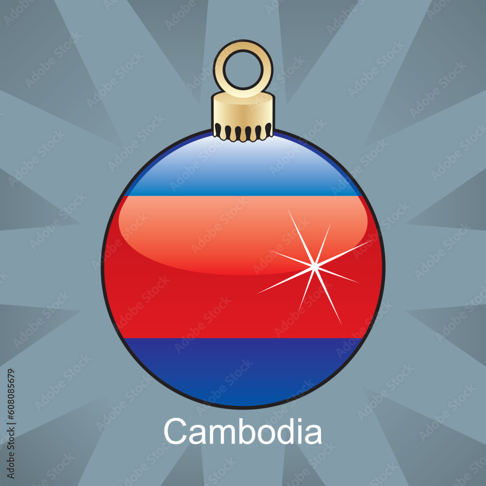 fully editable vector illustration of isolated cambodia flag in christmas bulb shape fully editable vector illustration of isolated cambodia flag in christmas bulb shape