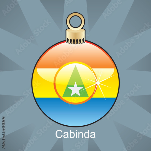 fully editable vector illustration of isolated cabinda flag in christmas bulb shape photo