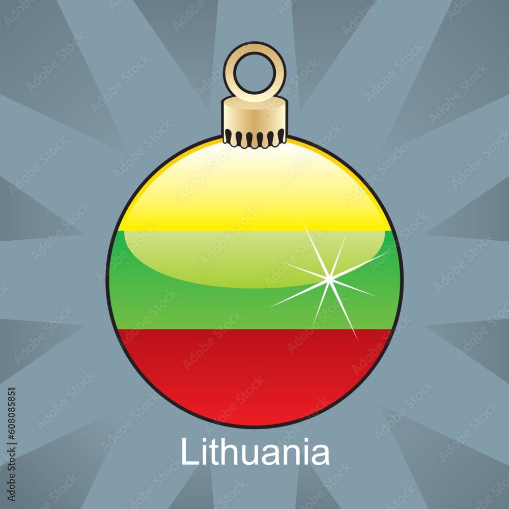 fully editable vector illustration of isolated lithuania flag in christmas bulb shape fully editable vector illustration of isolated lithuania flag in christmas bulb shape