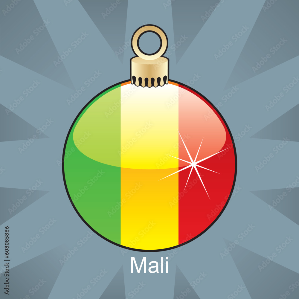 fully editable vector illustration of isolated mali flag in christmas bulb shape fully editable vector illustration of isolated mali flag in christmas bulb shape