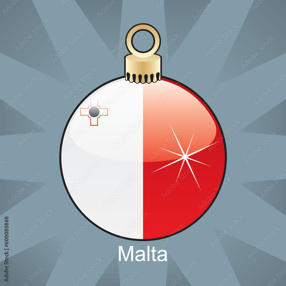 fully editable vector illustration of isolated malta flag in christmas bulb shape fully editable vector illustration of isolated malta flag in christmas bulb shape
