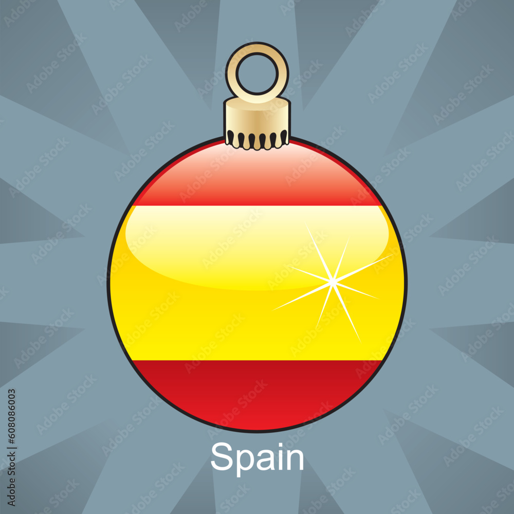 fully editable vector illustration of isolated spain flag in christmas bulb shape fully editable vector illustration of isolated spain flag in christmas bulb shape