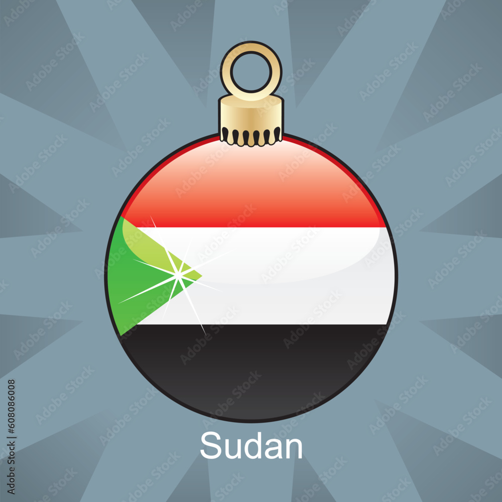 fully editable vector illustration of isolated sudan flag in christmas bulb shape fully editable vector illustration of isolated sudan flag in christmas bulb shape