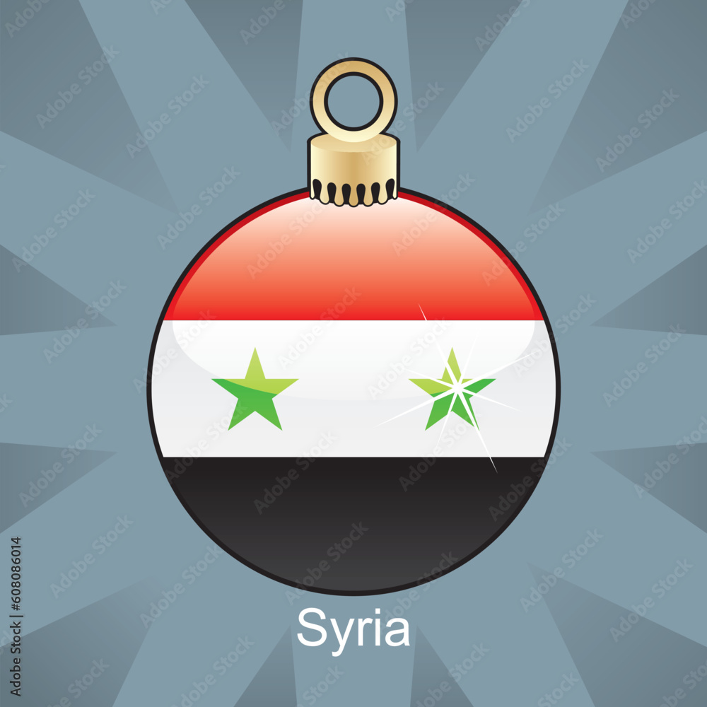 fully editable vector illustration of isolated syria flag in christmas bulb shape fully editable vector illustration of isolated syria flag in christmas bulb shape