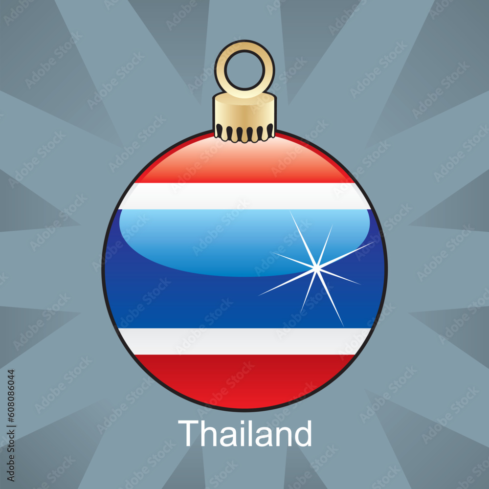 fully editable vector illustration of isolated thailand flag in christmas bulb shape fully editable vector illustration of isolated thailand flag in christmas bulb shape