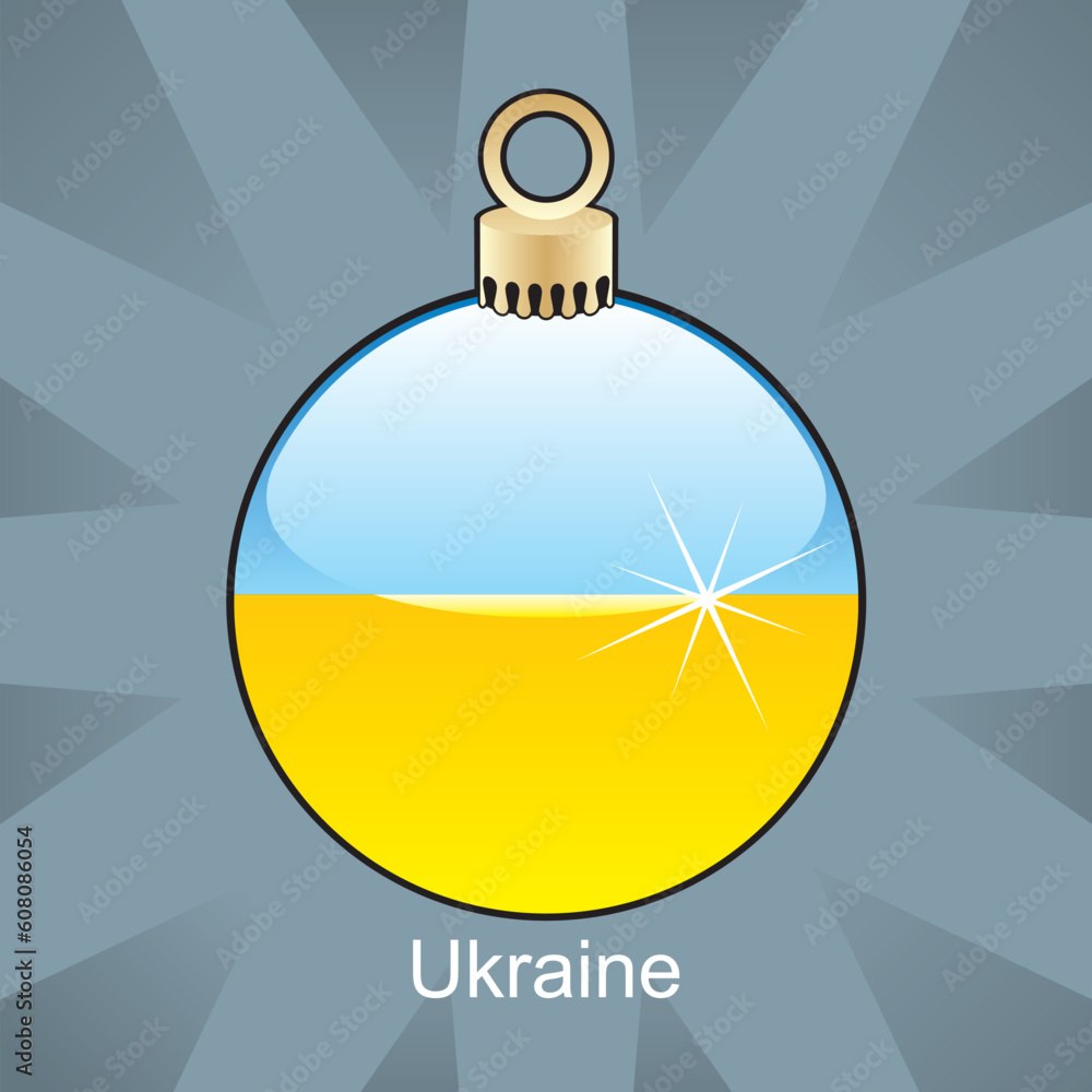 fully editable vector illustration of isolated ukraine flag in christmas bulb shape fully editable vector illustration of isolated ukraine flag in christmas bulb shape