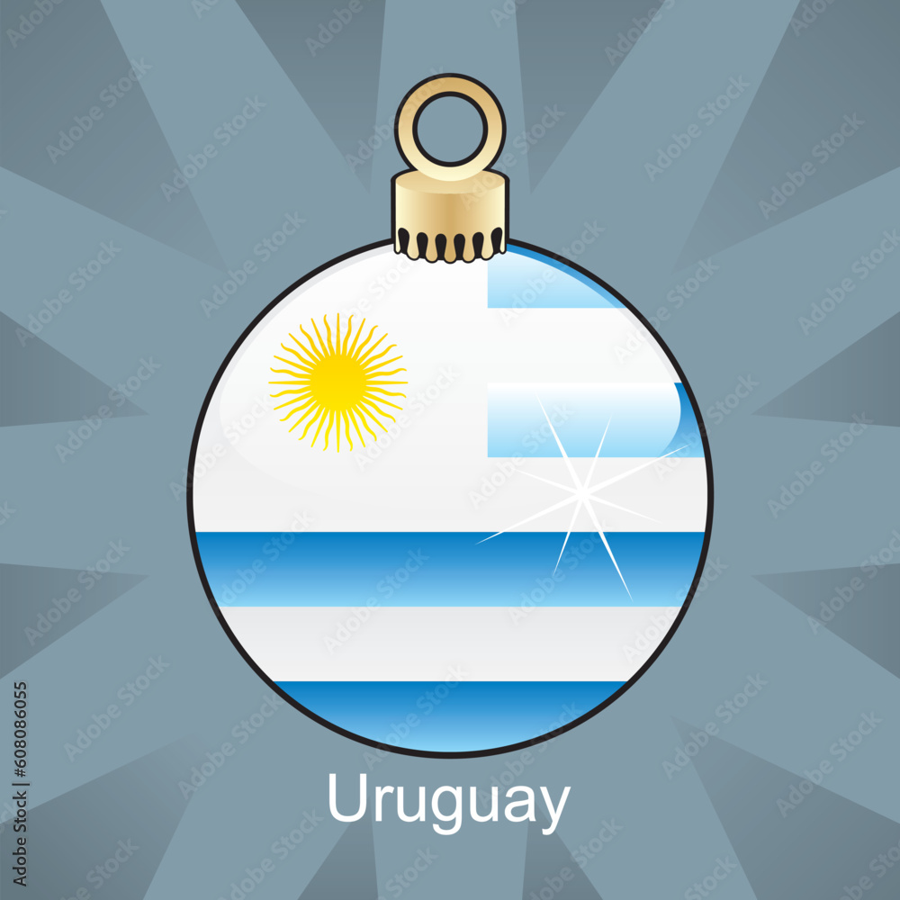 fully editable vector illustration of isolated Uruguay flag in christmas bulb shape fully editable vector illustration of isolated Uruguay flag in christmas bulb shape