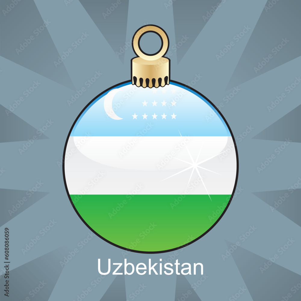 fully editable vector illustration of isolated Uzbekistan flag in christmas bulb shape fully editable vector illustration of isolated Uzbekistan flag in christmas bulb shape