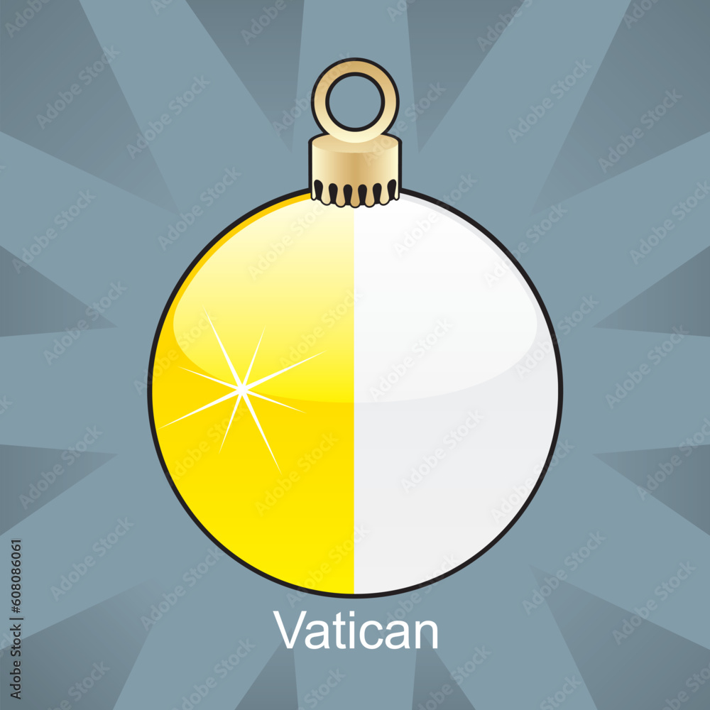fully editable vector illustration of isolated Vatican flag in christmas bulb shape fully editable vector illustration of isolated Vatican flag in christmas bulb shape