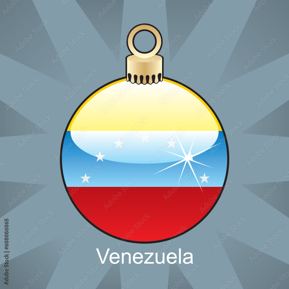fully editable vector illustration of isolated Venezuela flag in christmas bulb shape fully editable vector illustration of isolated Venezuela flag in christmas bulb shape