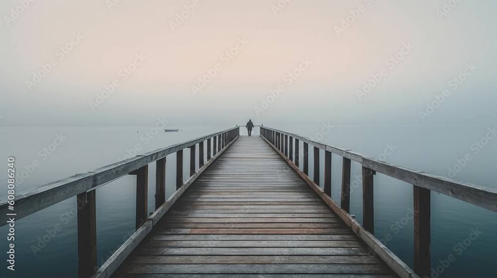 standing at the end of a dock.

Made with the highest quality generative AI tools