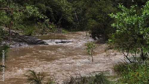 Flooding along Mudgeeraba Creek, Gold Coast Hinterland, Australia photo