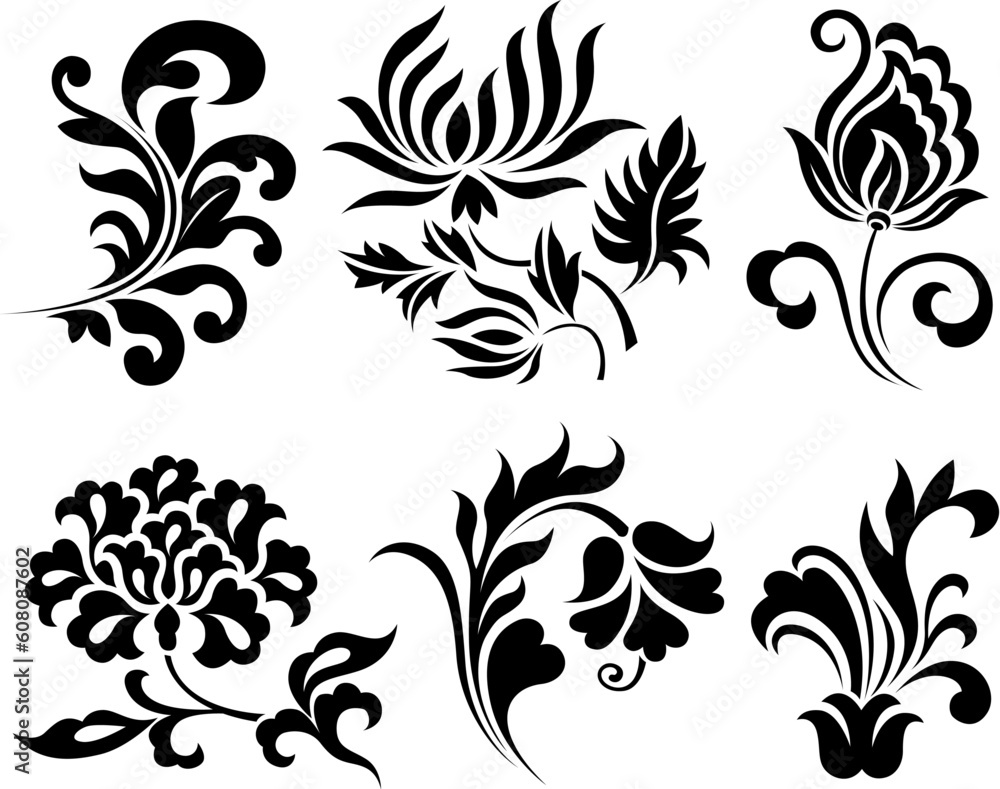 Obraz premium decorative spiral plant element