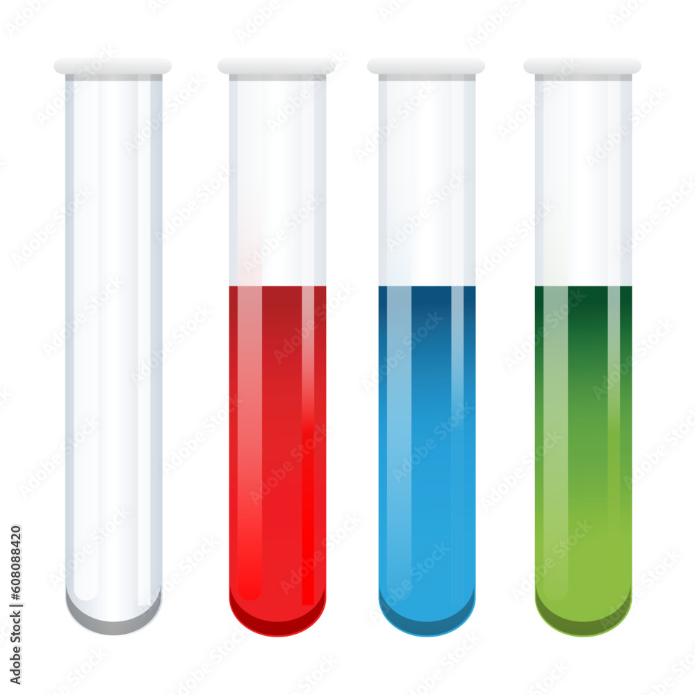 illustration of test tubes on white background illustration of test tubes on white background