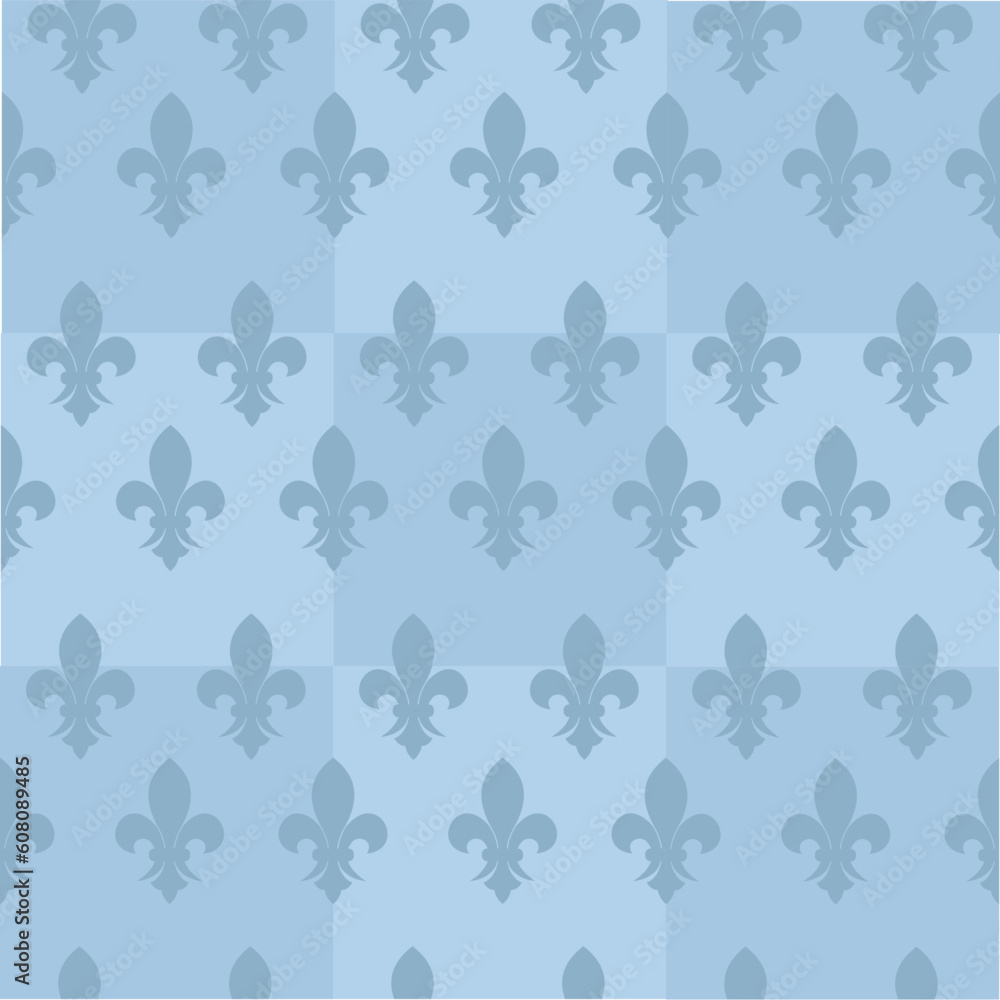 Blue cover for brochure with seamless background and royal lily. vector illustration Blue cover for brochure with seamless background and royal lily. vector illustration