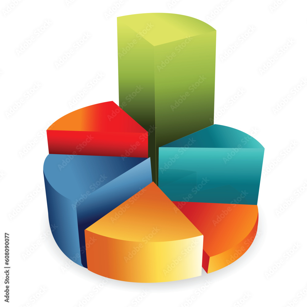 Obraz premium illustration of business pie chart on white background