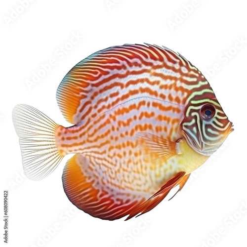 Discus fish isolated on Transparent background, generate ai