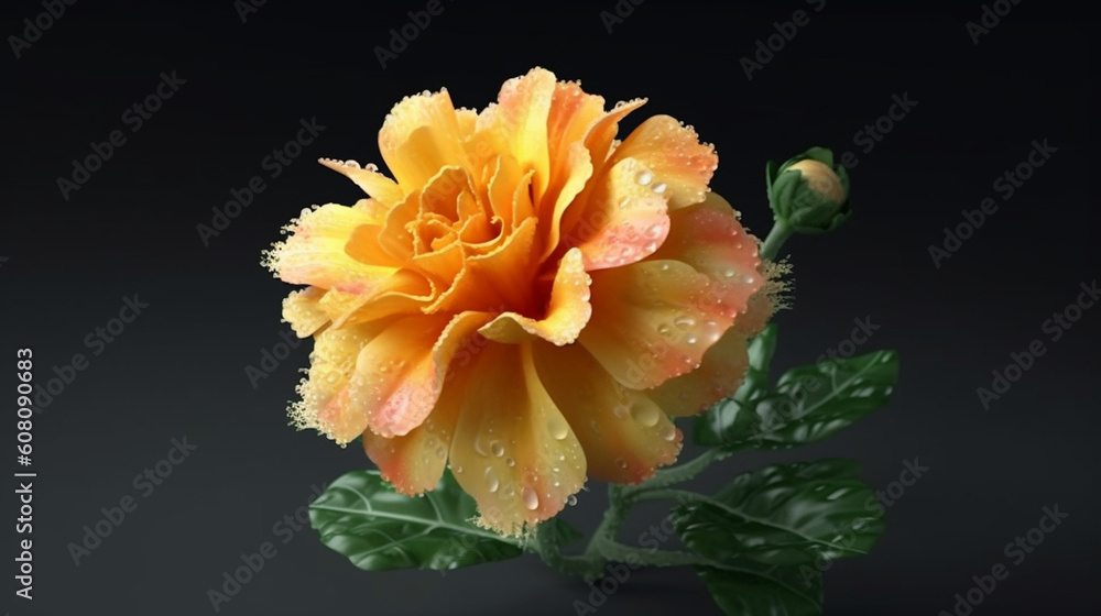 3D animation of a flower blooming. Generative AI 3D animation of a flower blooming. Generative AI