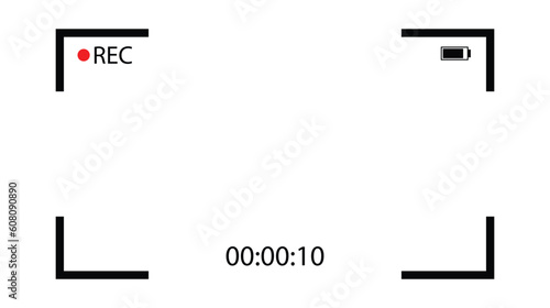 camera frame outline. camera frame. screenshot of the camcorder when recording video. Video recording screen.