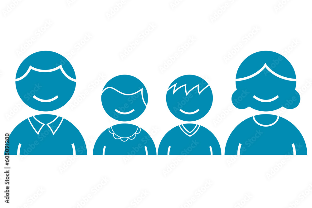Fototapeta premium illustration of family icons on white background
