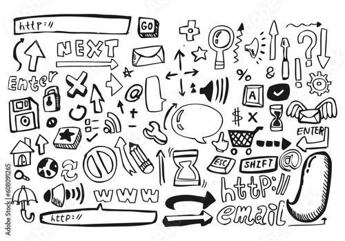 hand draw web icon,vector