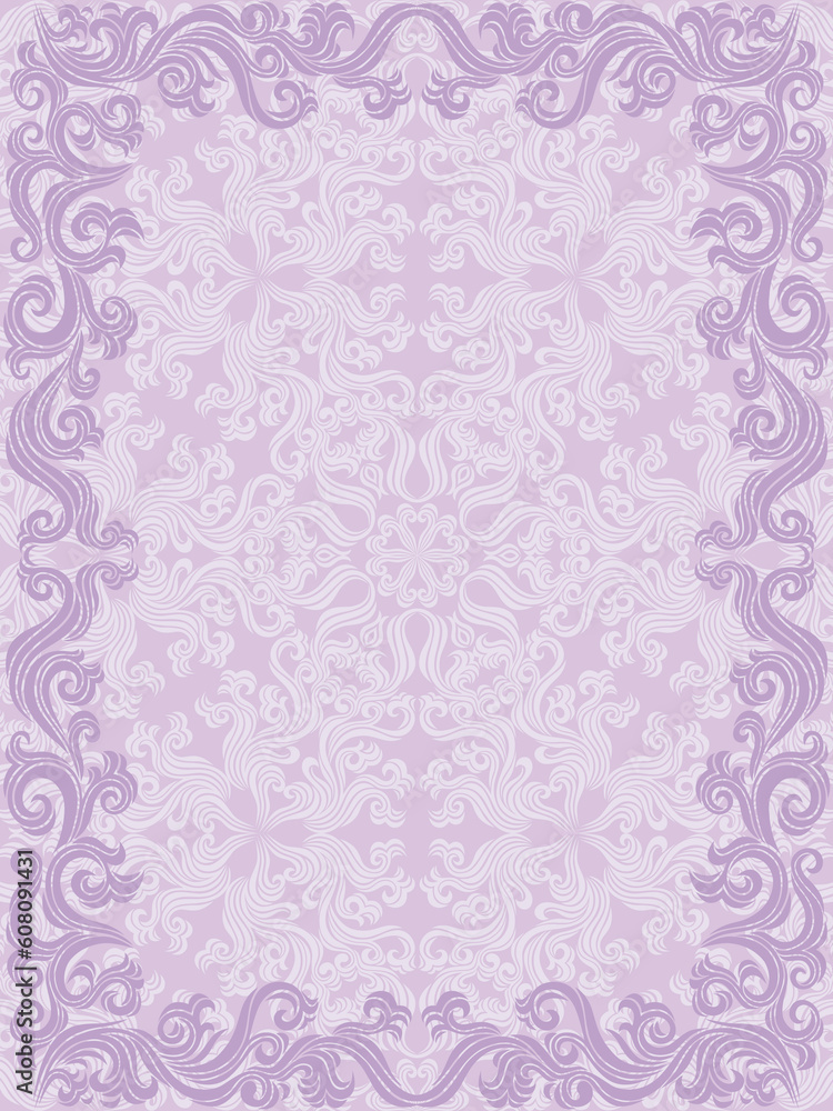 Decorative floral frame. Vector illustration.